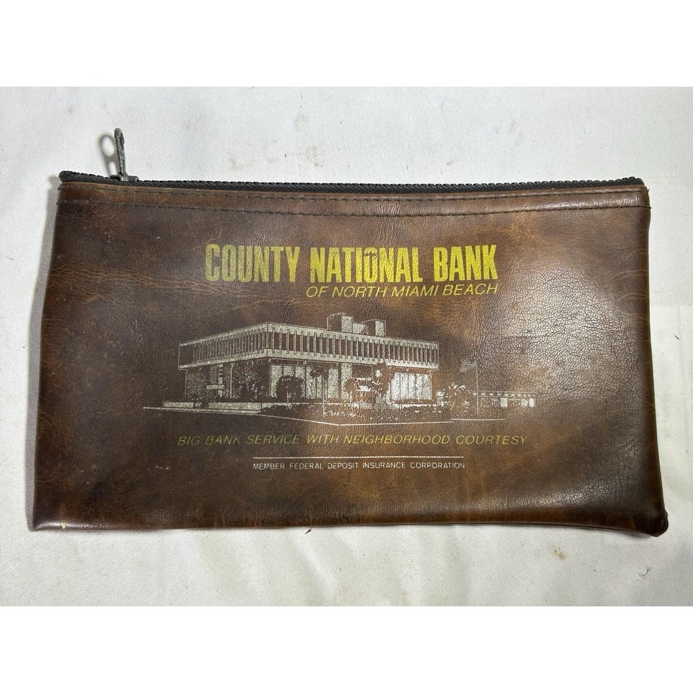 Vintage North Miami Beach County National Bank Bag Advertising FDIC Collectible